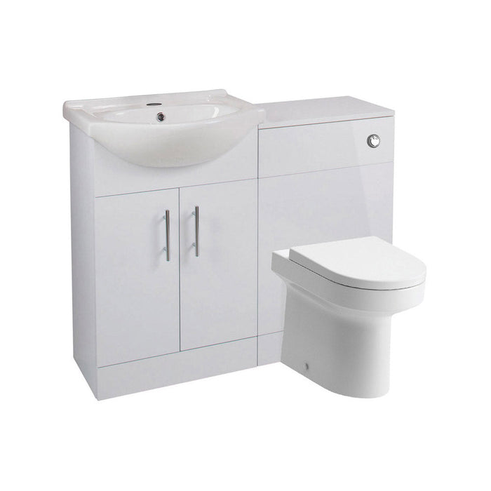 Bliss Pino Basin Unit & WC Unit Pack - White Gloss - Unbeatable Bathrooms