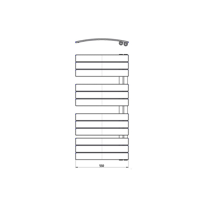 Bliss Fazio Curved Panel Ladder Radiator (550 x 1080 x 49mm) - Unbeatable Bathrooms