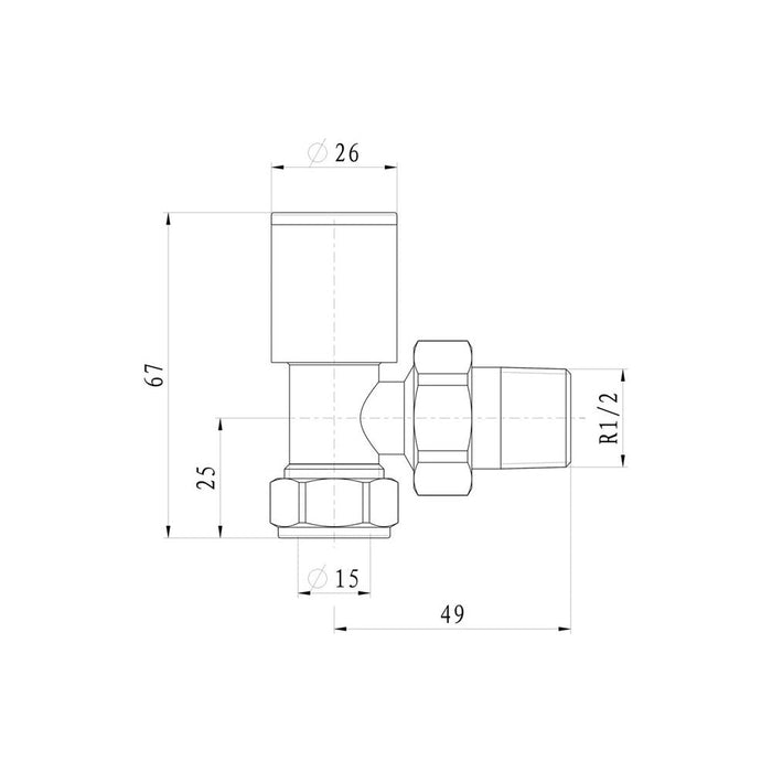 Bliss Patterned Radiator Valves - Angled - Unbeatable Bathrooms