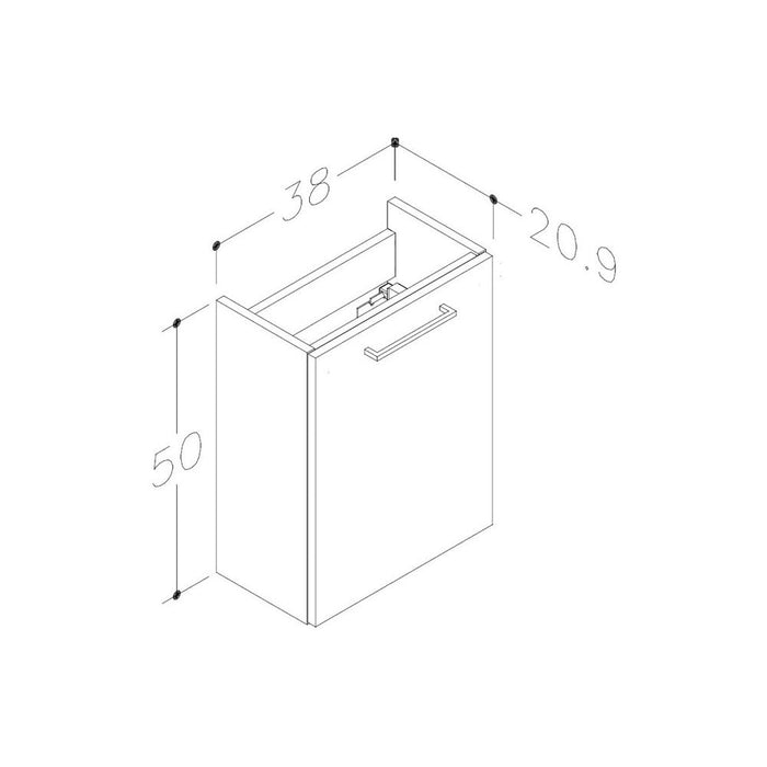 Bliss Zeri 410mm Wall Hung 1 Door Basin Unit & Basin - Anthracite Gloss - Unbeatable Bathrooms