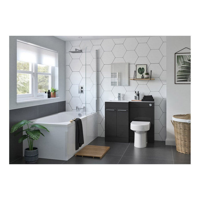 Bliss Vara 1100mm Floor Standing L-Shape Pack & Basin - Unbeatable Bathrooms