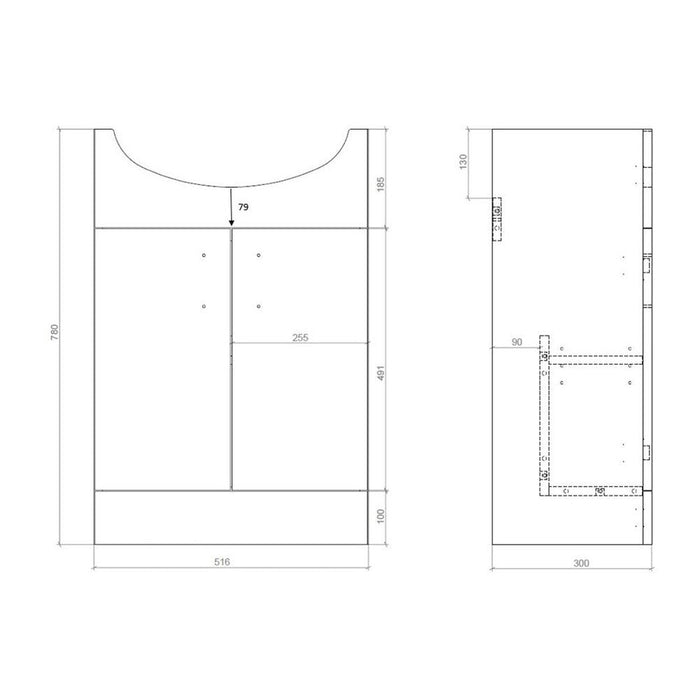 Bliss Pino Floor Standing Basin Unit & Mirror Pack - Unbeatable Bathrooms