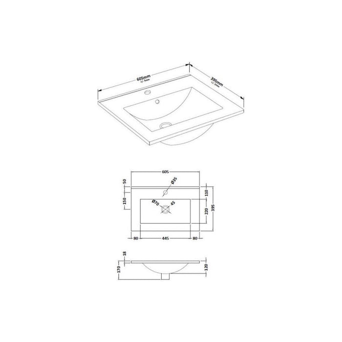 Bliss Turano Wall Unit (exc. Basin) - Unbeatable Bathrooms
