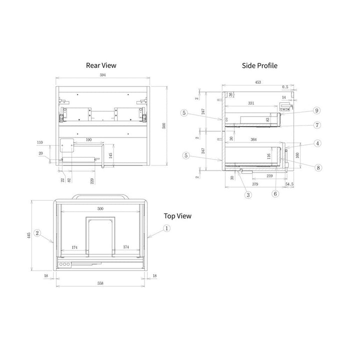 Bliss Gatsby Ceno 2 Drawer Wall Unit & Basin - Unbeatable Bathrooms