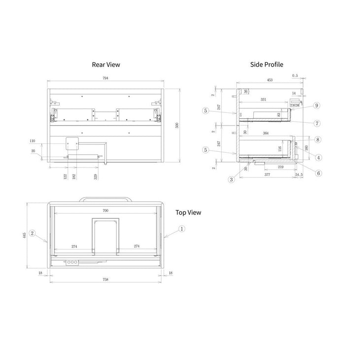 Bliss Ceno 2 Drawer Wall Unit (exc. Basin) - Unbeatable Bathrooms