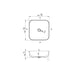 Bliss Vittoria 400mm Ceramic Square Washbowl & Waste - Unbeatable Bathrooms
