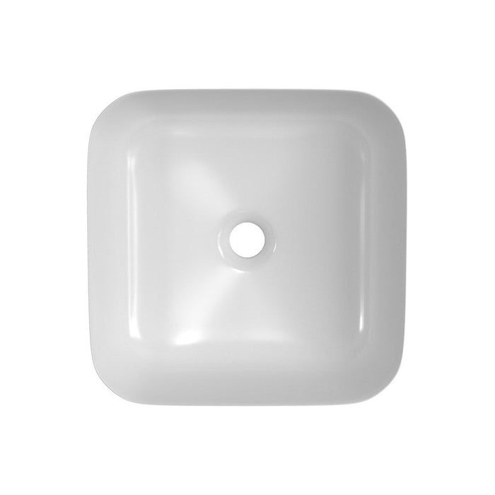 Bliss Vittoria 400mm Ceramic Square Washbowl & Waste - Unbeatable Bathrooms