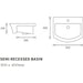 Bliss BLIS104933 Varna 500 x 400mm 1TH Semi Recessed Basin - Unbeatable Bathrooms