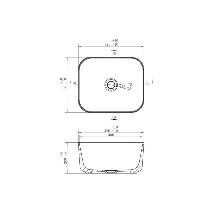 Bliss BLIS104936 Allegra Deep 420mm Washbowl - Unbeatable Bathrooms
