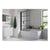 Bliss BLIS104940 Single Straight Bath Screen - Black Framed - Unbeatable Bathrooms