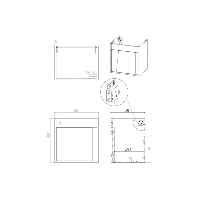 Bliss Elva 510mm Wall Hung Unit Inc. Basin - Unbeatable Bathrooms