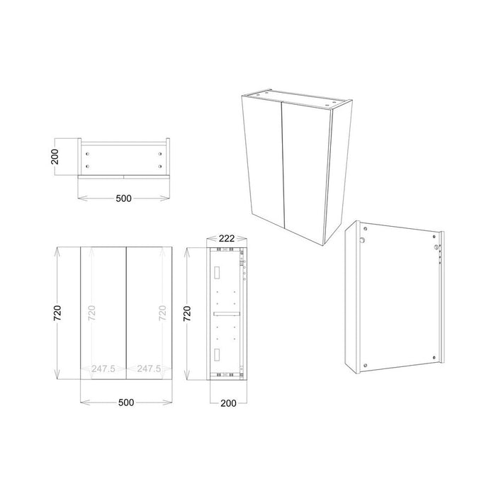 Bliss Velino Mirrored Wall Unit - Unbeatable Bathrooms