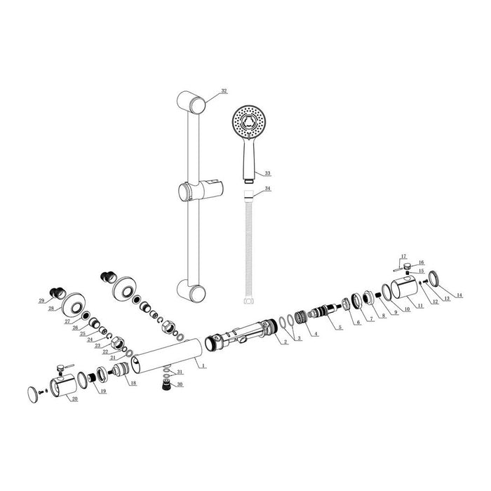 Bliss BLIS105587 Mono Cool-Touch Thermostatic Bar Mixer Shower - Unbeatable Bathrooms