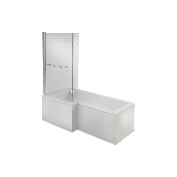 Bliss Gazella L Shape SUPERCAST 1700 x 850 x 560mm 0TH Shower Bath Pack - Unbeatable Bathrooms