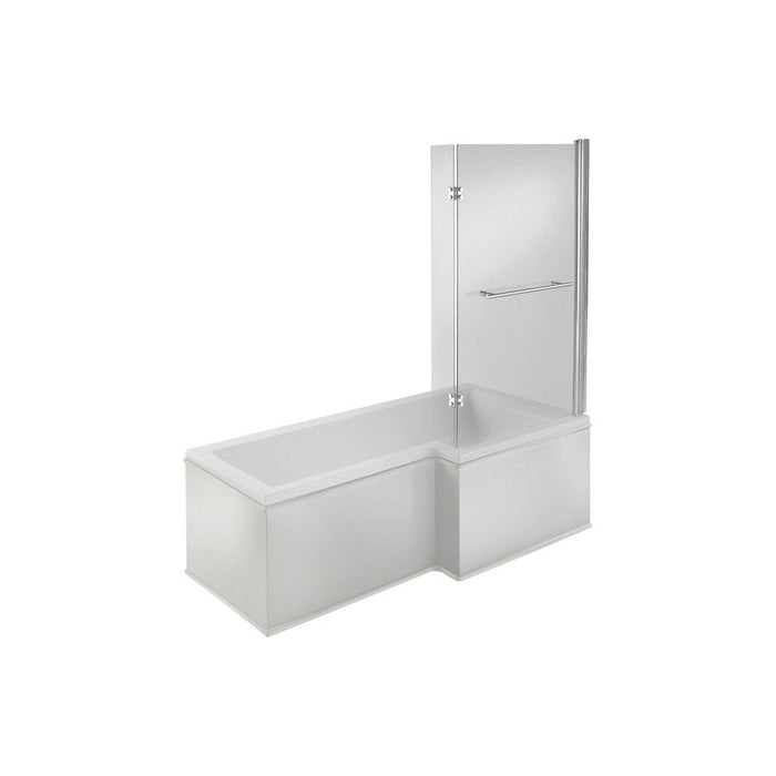 Bliss Gazella L Shape SUPERCAST 1700 x 850 x 560mm 0TH Shower Bath Pack - Unbeatable Bathrooms