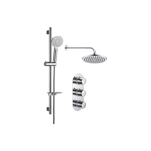 Bliss BLIS105680 Sava Shower Pack Four - Two Outlet Triple Shower Valve with Riser & Overhead Kit - Unbeatable Bathrooms