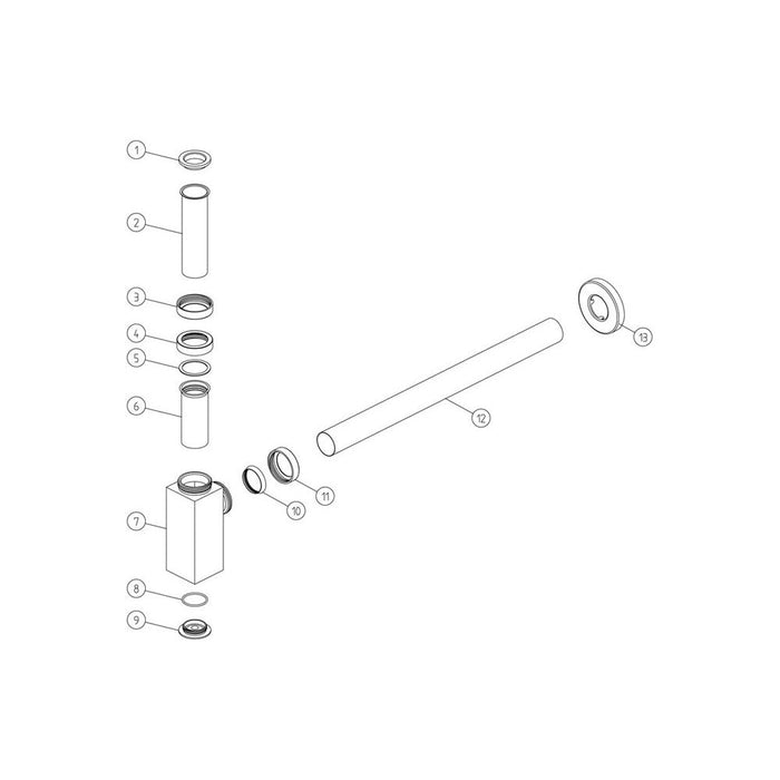 Bliss BLIS105681 Square Bottle Trap - Chrome - Unbeatable Bathrooms