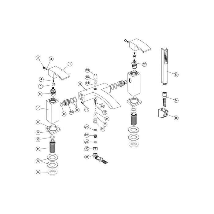 Bliss BLIS105690 Divo Bath/Shower Mixer - Chrome - Unbeatable Bathrooms