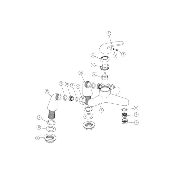 Bliss BLIS105702 Reino Bath Filler - Chrome - Unbeatable Bathrooms