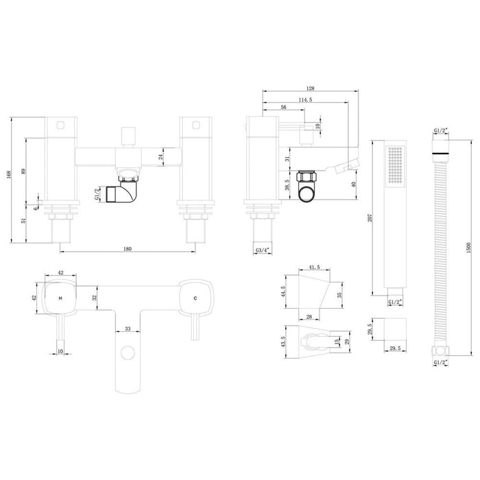Bliss BLIS105711 Mara Bath/Shower Mixer - Chrome - Unbeatable Bathrooms