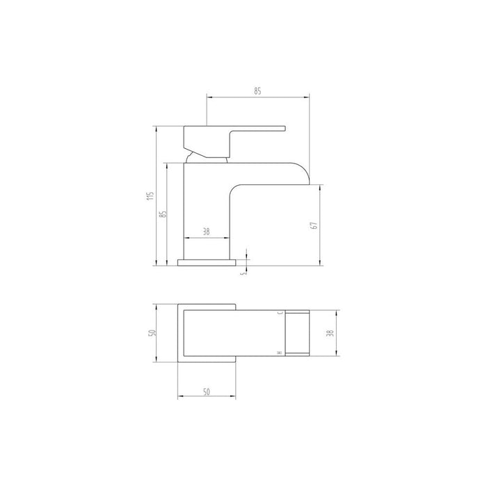 Bliss BLIS105713 Bavera Cloakroom Basin Mixer - Chrome - Unbeatable Bathrooms