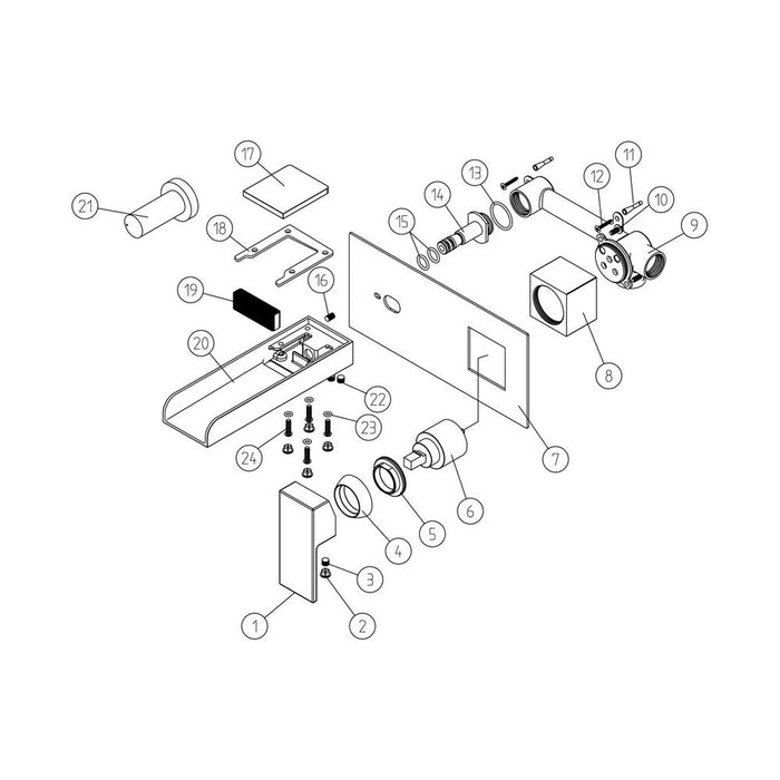 Bliss BLIS105714 Bavera Wall Mounted Basin Mixer - Chrome - Unbeatable Bathrooms