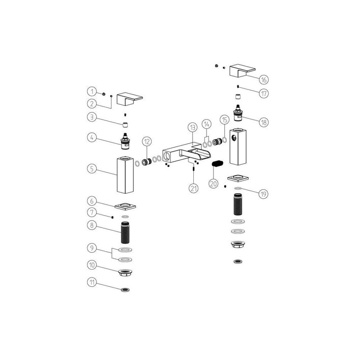 Bliss BLIS105715 Bavera Bath Filler - Chrome - Unbeatable Bathrooms