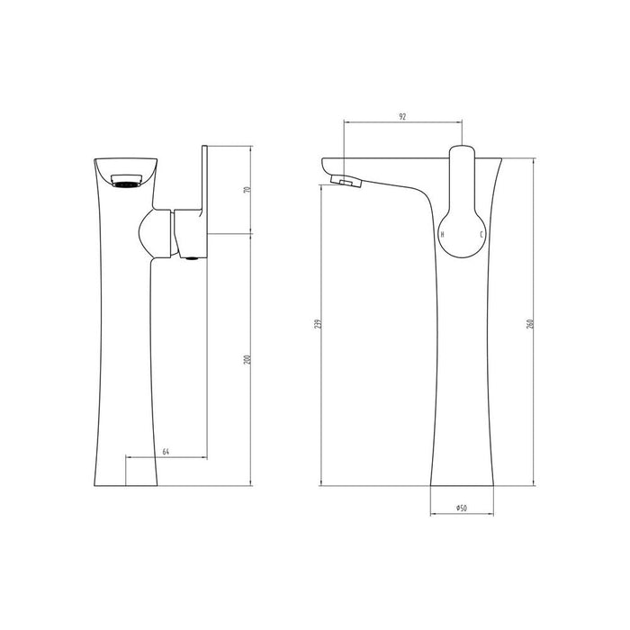 Bliss BLIS105721 Melito Tall Basin Mixer - Chrome - Unbeatable Bathrooms