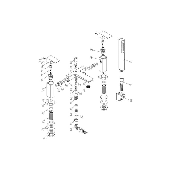 Bliss BLIS105729 Balia Bath/Shower Mixer - Shower Kit - Chrome - Unbeatable Bathrooms