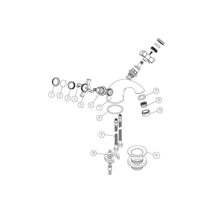 Bliss BLIS105730 Pacato Basin Mixer & Waste - Chrome - Unbeatable Bathrooms