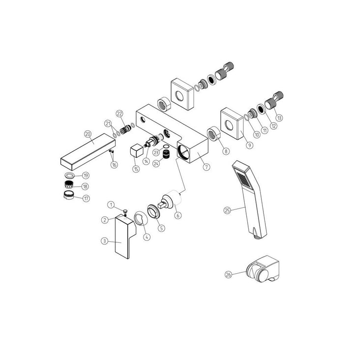 Bliss BLIS105737 Cleto Wall Mounted Shower Mixer & Shower Kit - Chrome - Unbeatable Bathrooms