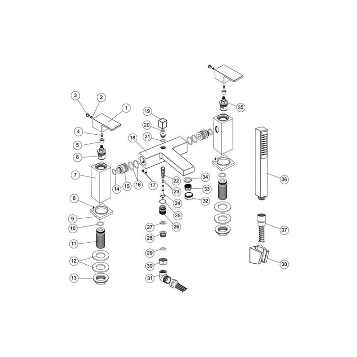 Bliss BLIS105739 Cleto Bath/Shower Mixer & Shower Kit - Chrome - Unbeatable Bathrooms