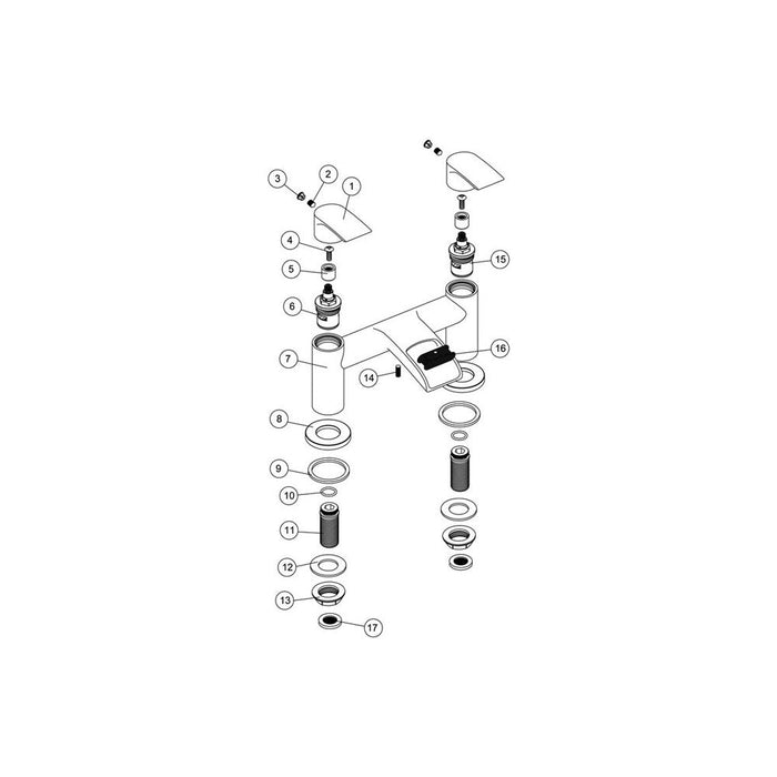 Bliss BLIS105744 Forsia Bath Filler - Chrome - Unbeatable Bathrooms