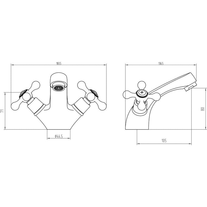 Bliss BLIS105750 Elice Basin Mixer - Chrome - Unbeatable Bathrooms