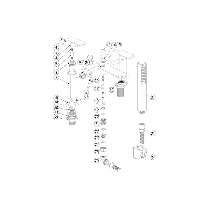 Bliss BLIS105757 Ciane Bath/Shower Mixer - Chrome - Unbeatable Bathrooms