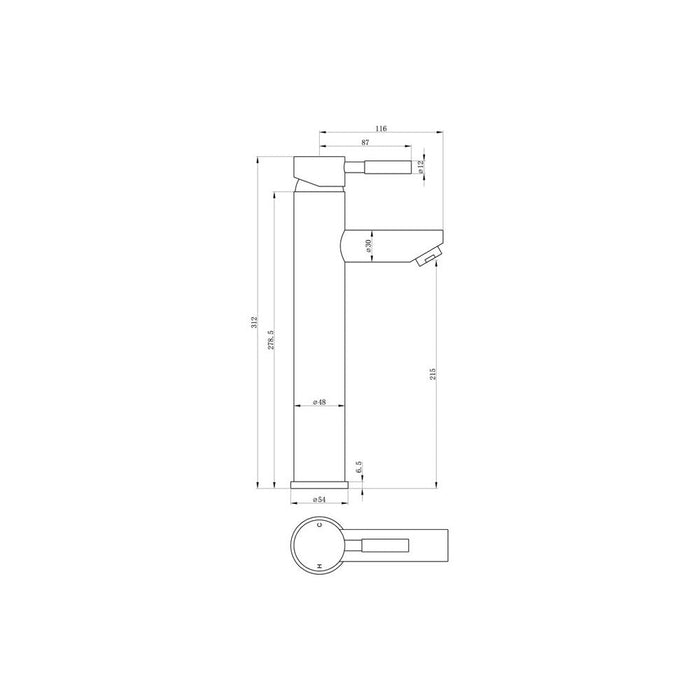 Bliss BLIS105768 Cromo Tall Basin Mixer - Chrome - Unbeatable Bathrooms