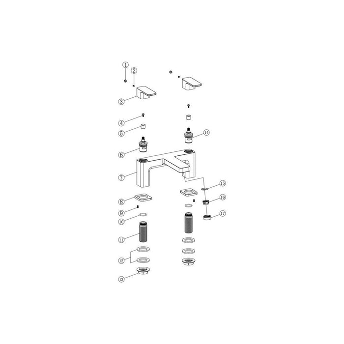 Bliss BLIS105783 Lambro Bath Filler - Chrome - Unbeatable Bathrooms
