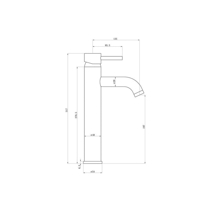 Bliss BLIS105787 Lanza Tall Basin Mixer - Chrome - Unbeatable Bathrooms
