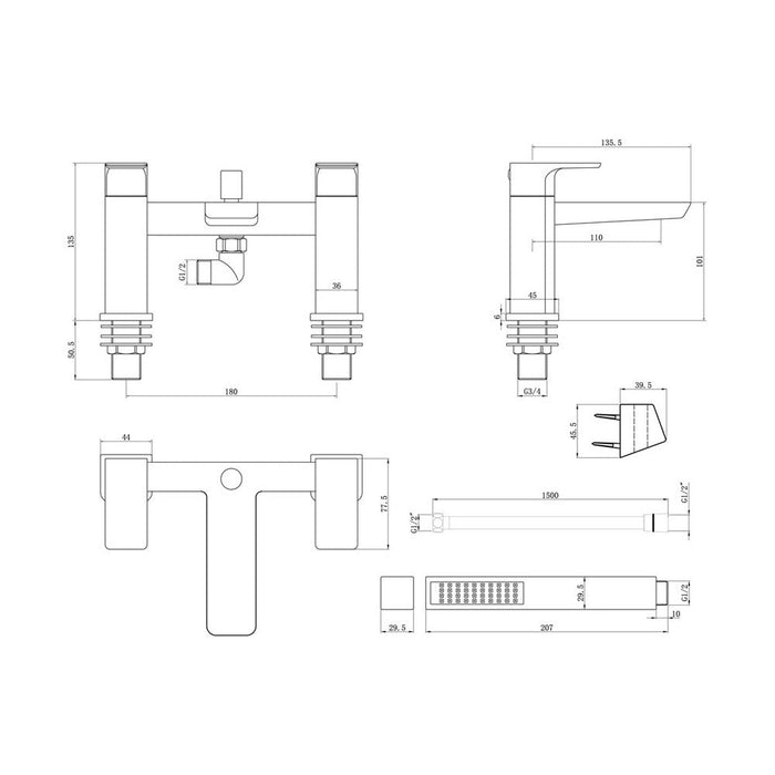Bliss Balia Bath/Shower Mixer - Unbeatable Bathrooms