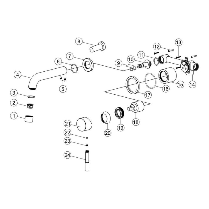 Bliss BLIS105802 Lanza Wall Mounted Basin Tap - Brushed Brass - Unbeatable Bathrooms