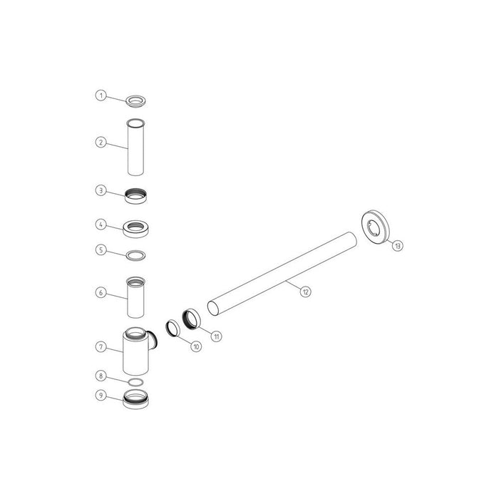 Bliss BLIS105822 Modern Bottle Trap Extension & Flange - Chrome - Unbeatable Bathrooms