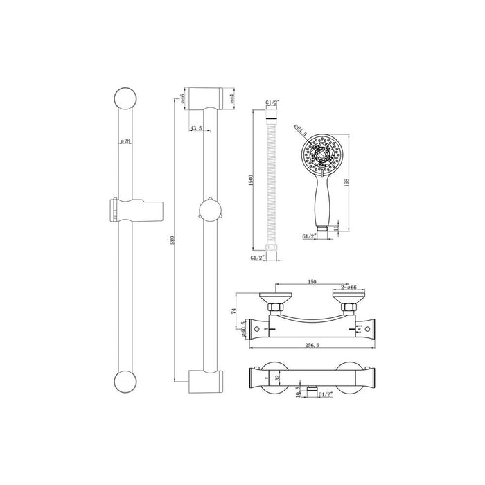 Bliss BLIS105828 Lesse Low Pressure Thermostatic Bar Mixer Shower - Unbeatable Bathrooms