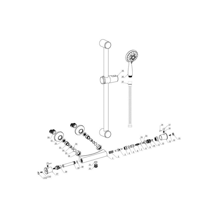 Bliss BLIS105828 Lesse Low Pressure Thermostatic Bar Mixer Shower - Unbeatable Bathrooms