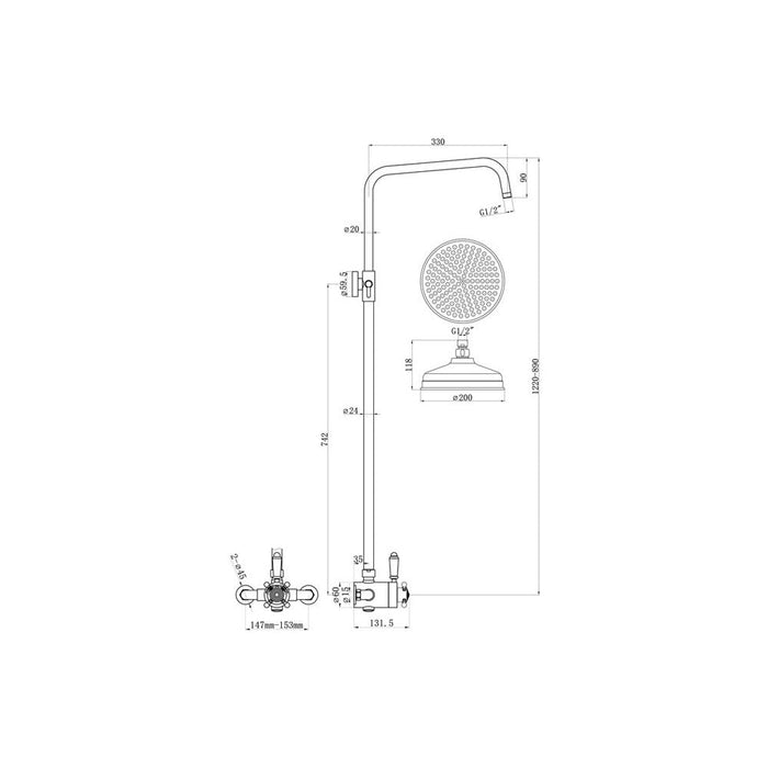 Bliss BLIS105834 Maine Shower Pack Two - Concentric Single Outlet Shower Valve & Overhead Kit - Unbeatable Bathrooms
