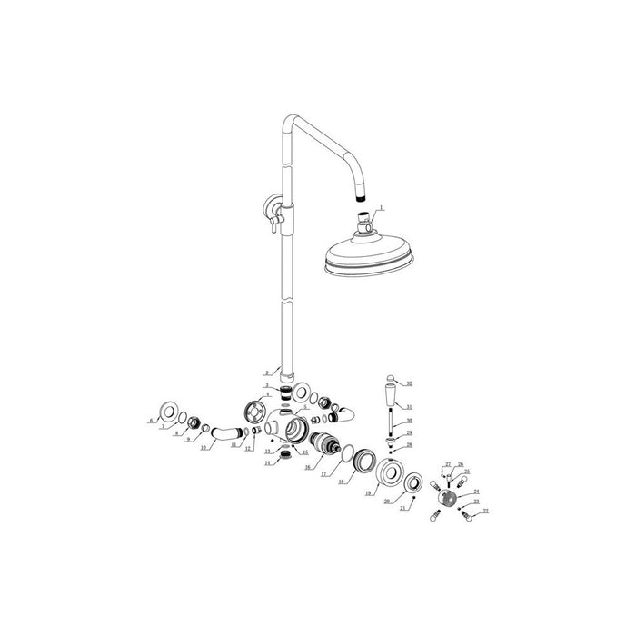 Bliss BLIS105834 Maine Shower Pack Two - Concentric Single Outlet Shower Valve & Overhead Kit - Unbeatable Bathrooms