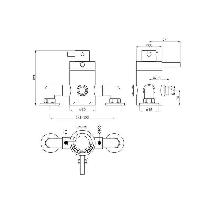 Bliss BLIS105849 Modern Exposed Thermostatic Shower Valve - Unbeatable Bathrooms
