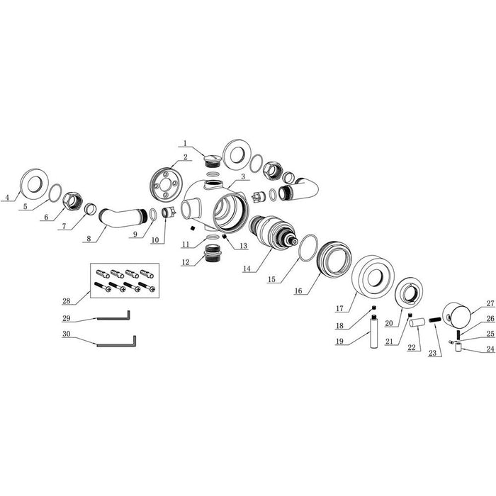 Bliss BLIS105849 Modern Exposed Thermostatic Shower Valve - Unbeatable Bathrooms