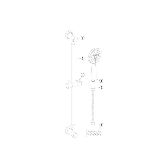 Bliss BLIS105852 Round Premium Slider Rail Kit & 3 Mode Handset - Unbeatable Bathrooms