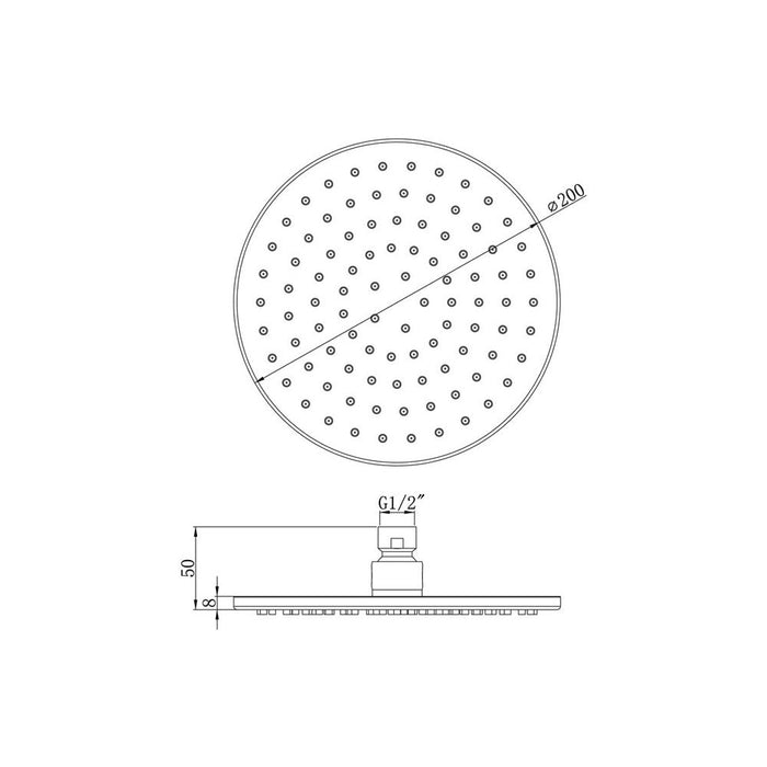 Bliss BLIS105867 200mm Round Showerhead - Chrome - Unbeatable Bathrooms