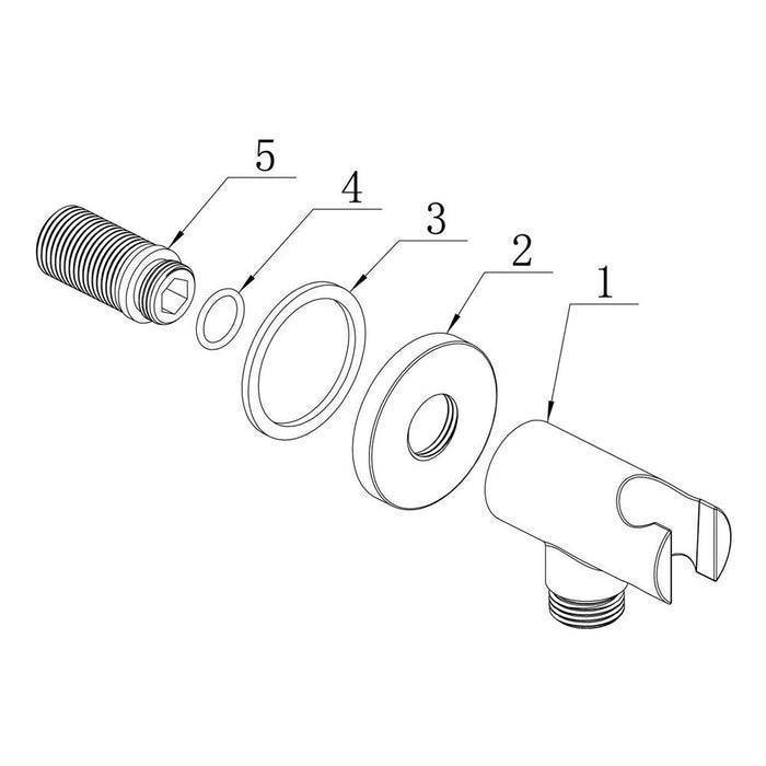 Bliss BLIS105874 Handset Wall Bracket with Wall Outlet - Round - Unbeatable Bathrooms